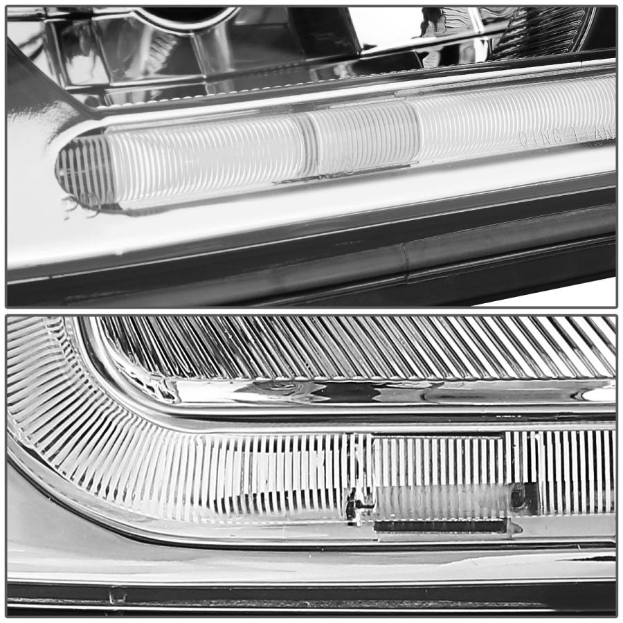 Auto Dynasty Pair of Chrome Housing Clear Corner LED DRL Headlig 並行輸入品の画像