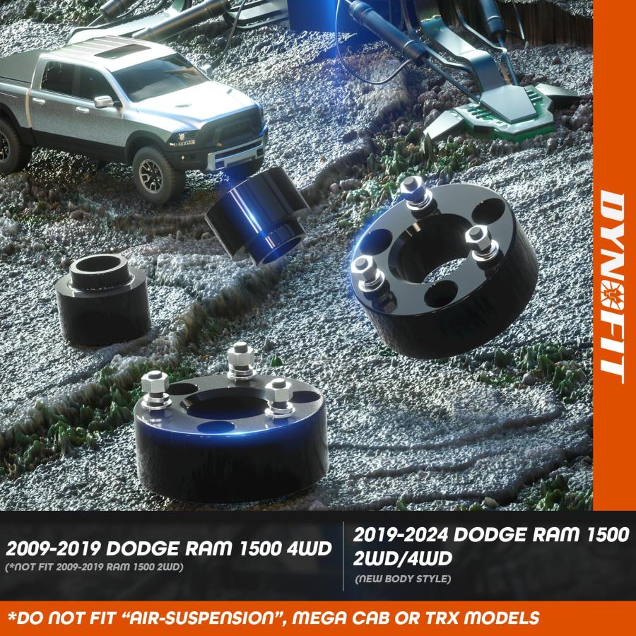 dynofit 3\" フロント及び2\"" ダッジラム1500 4x4 4WD、dynofitレイズ3inチフロントストラットスペーサ 並行輸入品"_3