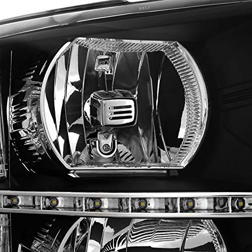 【並行輸入品】Silverado 2007 2013 1500 | 07 14 2500HD 3500HD ブラック LED ヘッドライト +の画像