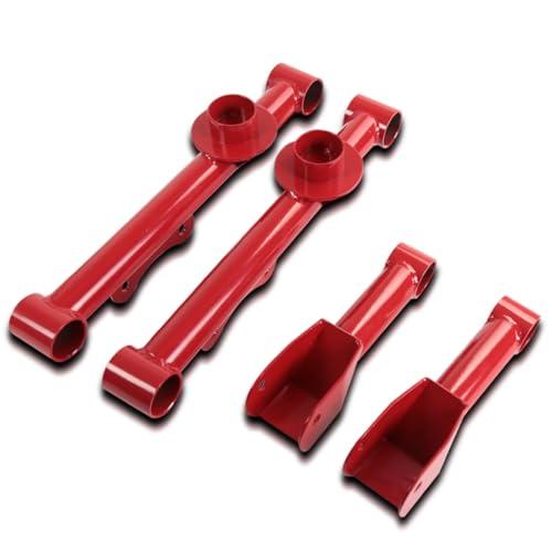 Spec D Tuning For Ford Mustang レッドカーボンスチール リアアッパー + ローワーコントロールアーム 並行輸入品の画像