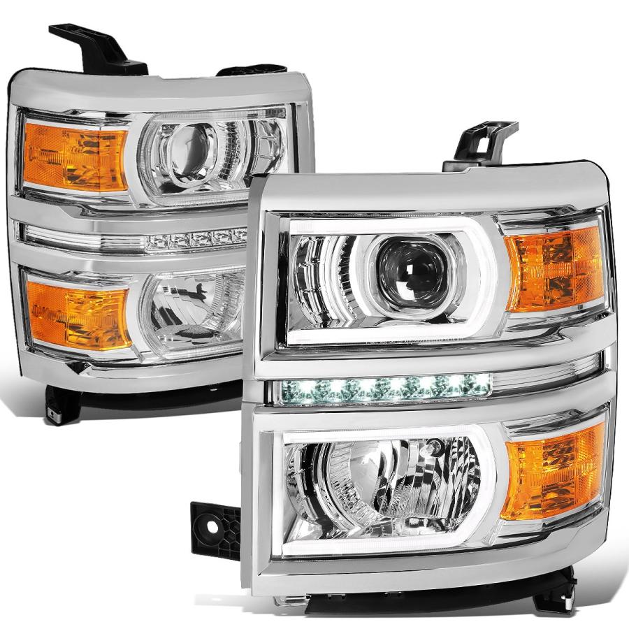 【並行輸入品】DNA MOTORING HL LB CS15 CH AM ペア LED DRL+ U チューブバー プロジェクターヘッドライトの画像