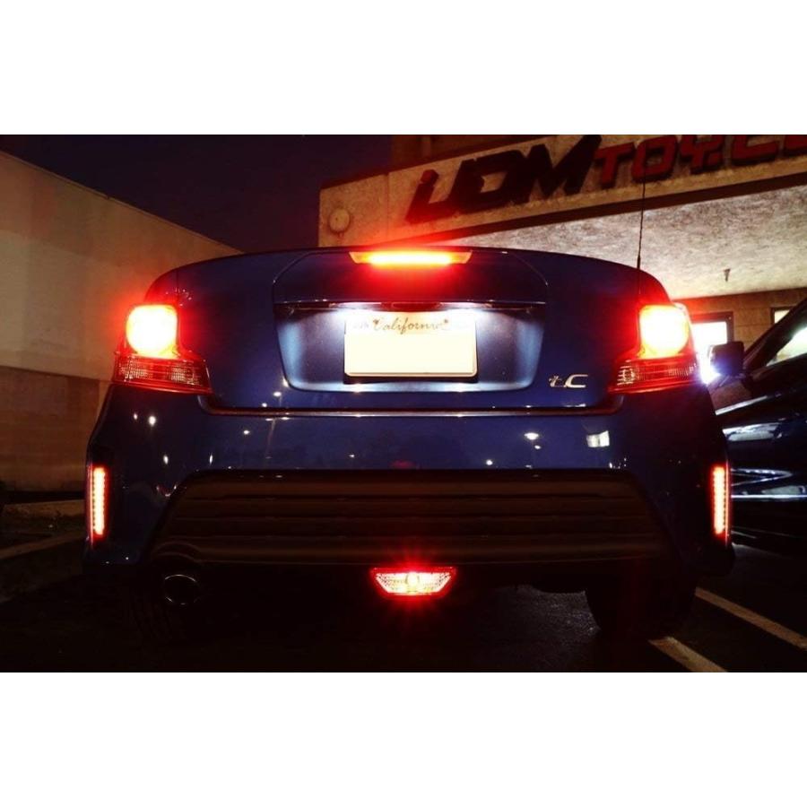 iJDMTOY レッドレンズ 48 SMD LEDバンパーリフレクターライト 2014 16 サイオン tC \u0026 2012 17  並行輸入品の画像