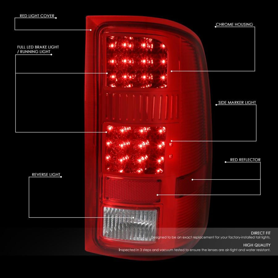 GMC Sierra 1500/2500HD/3500HD ペア 3D LED C型 テールライト リアブレーキランプ LED S 並行輸入品の画像