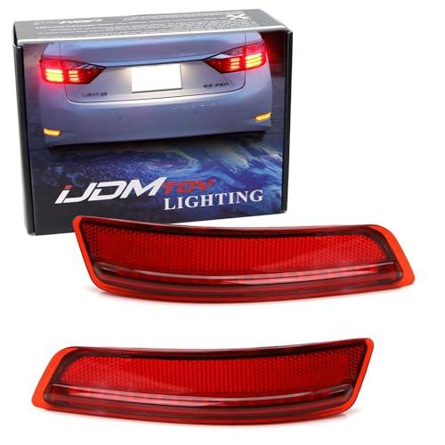 iJDMTOY レッドレンズ 80 SMD LEDバンパーリフレクターライト レクサス2013 2018 ES、2013 2020 並行輸入品の画像
