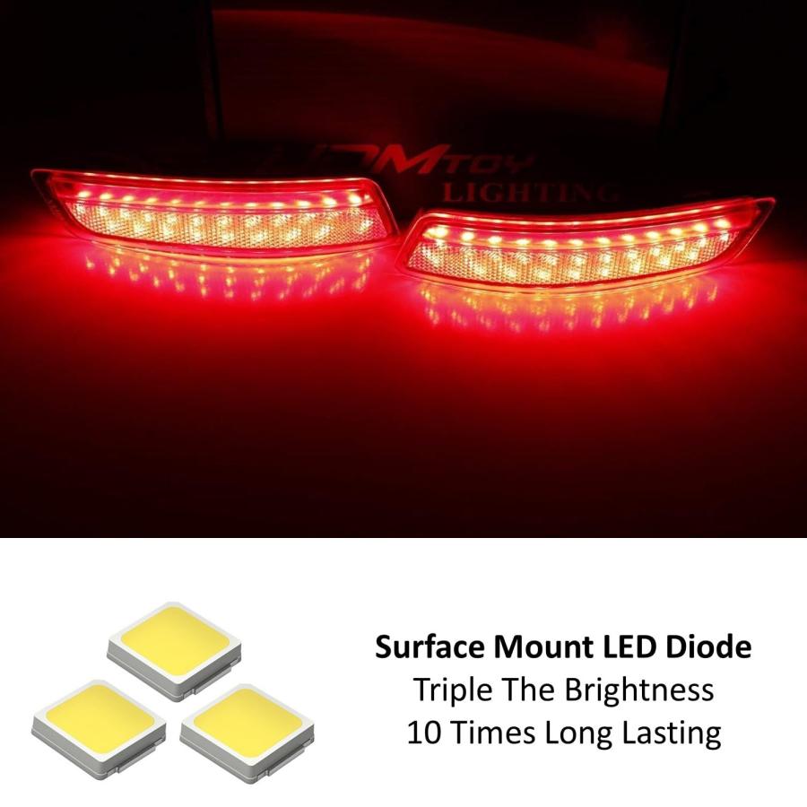 iJDMTOY レッドレンズ 80 SMD LEDバンパーリフレクターライト レクサス2013 2018 ES、2013 2020 並行輸入品の画像