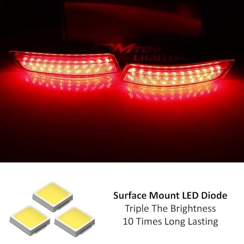 iJDMTOY レッドレンズ 80 SMD LEDバンパーリフレクターライト レクサス2013 2018 ES、2013 2020 並行輸入品の画像