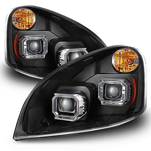 【並行輸入品】2008〜16年式 Freightliner Cascadia デュアルプロジェクターヘッドライトアセンブリ ブラックハウジングの画像
