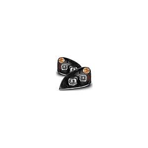 【並行輸入品】2008〜16年式 Freightliner Cascadia デュアルプロジェクターヘッドライトアセンブリ ブラックハウジングの画像