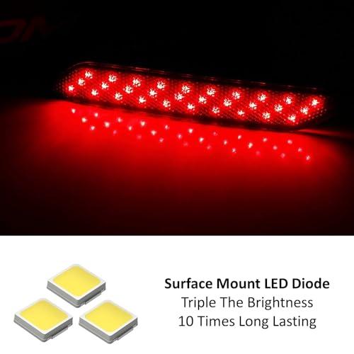 iJDMTOY スモークレンズ 60 SMD LEDバンパーリフレクターライト 2013 2015 ホンダシビックセダン対応 テー 並行輸入品の画像