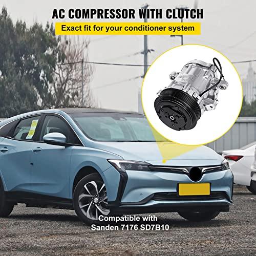 Mophorn CO7176C サンデンスタイル ユニバーサルエアコン ACコンプレッサー 7176 SD7B10 2010061 並行輸入品の画像