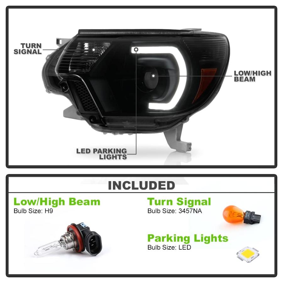 【並行輸入品】ACANII   For [Black Smoke] Mono Eye 2012 2015 Toyota Tacoma LED Dの画像