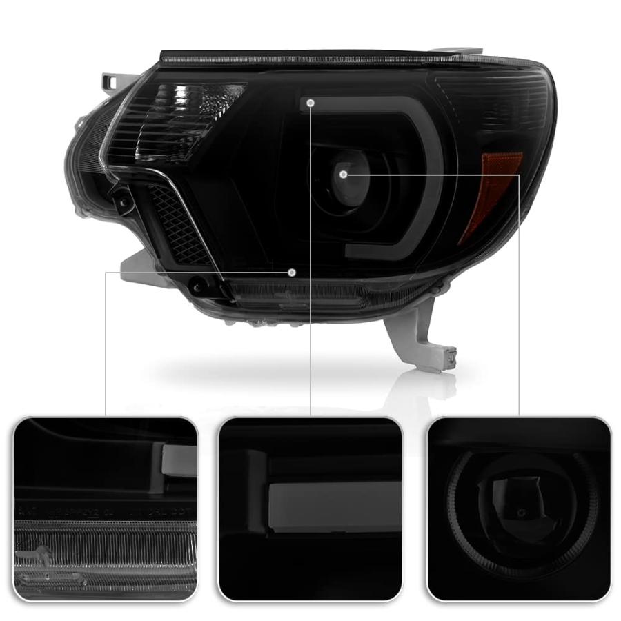 【並行輸入品】ACANII   For [Black Smoke] Mono Eye 2012 2015 Toyota Tacoma LED Dの画像