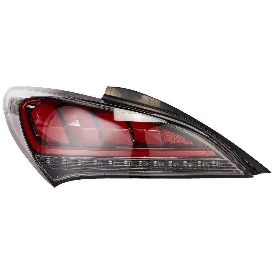 【並行輸入品】Spec D Tuning ジェットブラックハウジング クリアレンズ レッド シーケンシャル LED バー テールライト 2010の画像