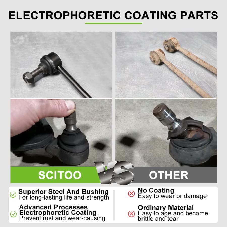 SCITOO 4pcs Front Suspension Kit Outer Tie Rod End Sway Bar End 並行輸入品_9