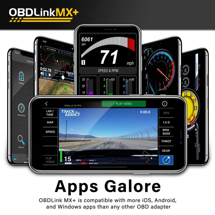 OBDLink MX+ OBD2 Bluetooth Scanner for iPhone, Android, and Wind