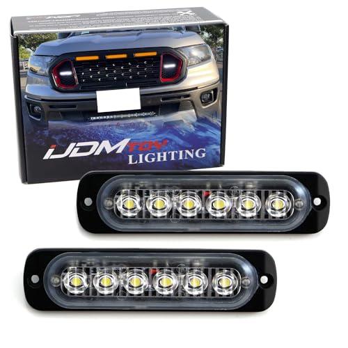 【並行輸入品】iJDMTOY スーパースリム フラッシュマウント LED6個 昼間ランニングライト/補助運転照明キット トラック SUV グリルの画像