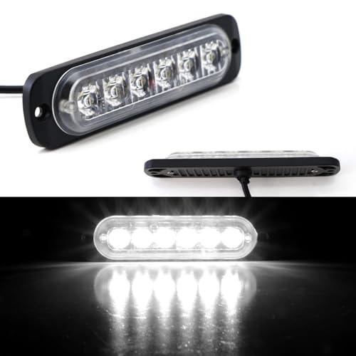 【並行輸入品】iJDMTOY スーパースリム フラッシュマウント LED6個 昼間ランニングライト/補助運転照明キット トラック SUV グリルの画像