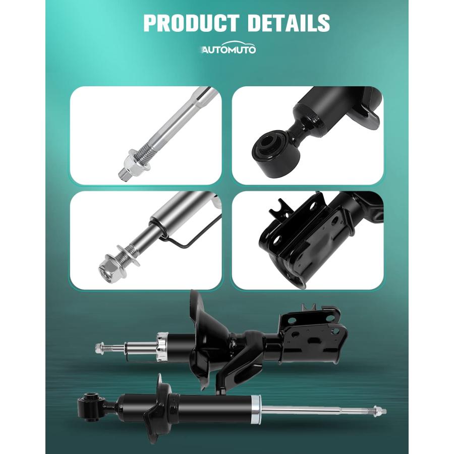 Shocks for Honda,AUTOMUTO Front Rear Shocks Absorbers Set Fits 2 並行輸入品の画像