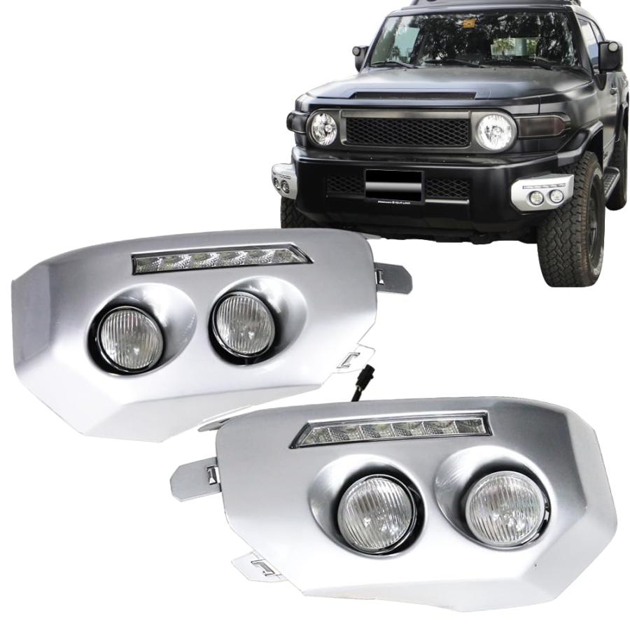 IKON MOTORSPORTS デイタイムランニングライト 2007 2014 FJクルーザー対応 ドライビングバンパー フォグ 並行輸入品の画像