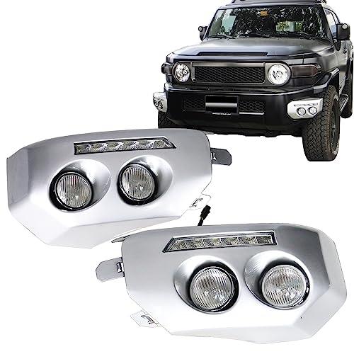 IKON MOTORSPORTS デイタイムランニングライト 2007 2014 FJクルーザー対応 ドライビングバンパー フォグ 並行輸入品の画像