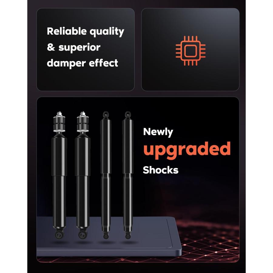 【並行輸入品】 Front Rear Auto Shocks Set, cciyu 4 x Struts Shock Absorbers Fitの画像