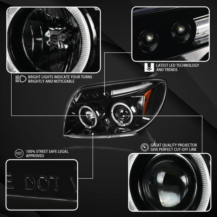 Autozensation 2003 2005 トヨタ 4Runner LED デュアルヘイロー プロジェクターヘッドライト ジェ 並行輸入品の画像