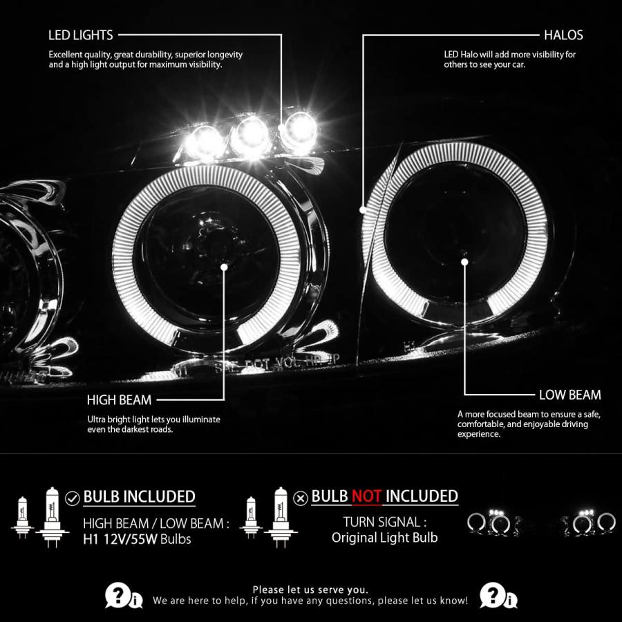 AUTOZENSATION 2001 2005 Mazda Miata LED Halo Chrome ハウジング クリアレンズ 並行輸入品_3