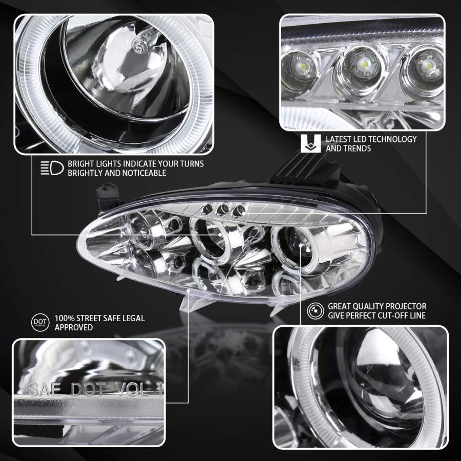 AUTOZENSATION 2001 2005 Mazda Miata LED Halo Chrome ハウジング クリアレンズ 並行輸入品_6