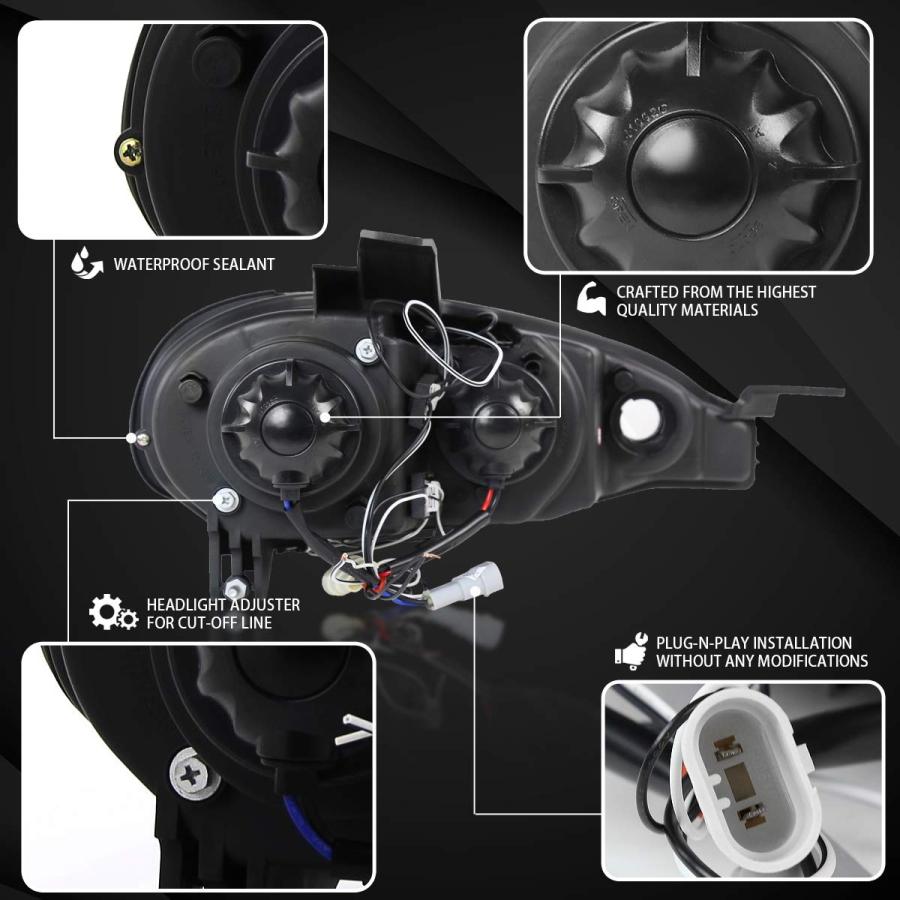 AUTOZENSATION 2001 2005 Mazda Miata LED Halo Chrome ハウジング クリアレンズ 並行輸入品_9