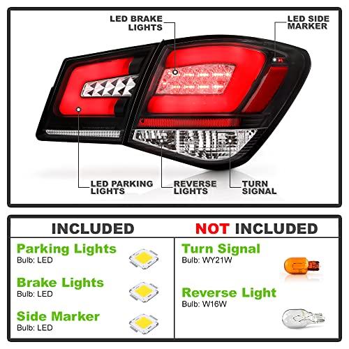 【並行輸入品】 ACANII   For 2012 2016 Chevy Cruze Black Housing LED Tail Lightsの画像