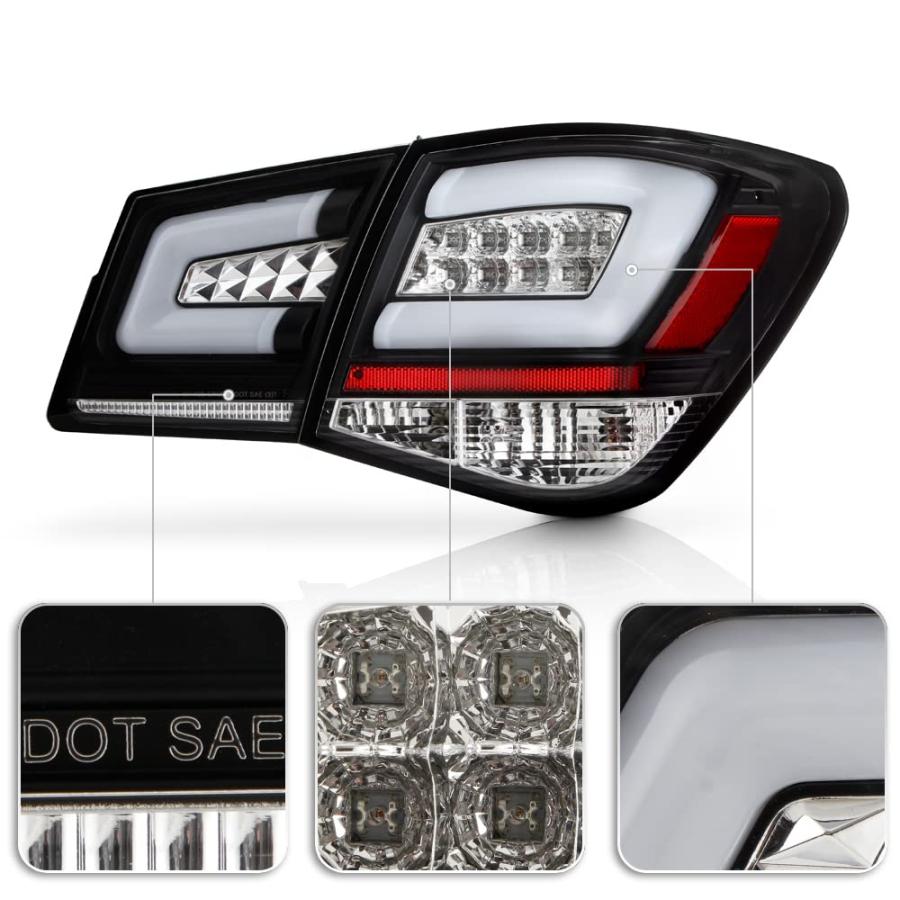 【並行輸入品】 ACANII   For 2012 2016 Chevy Cruze Black Housing LED Tail Lightsの画像