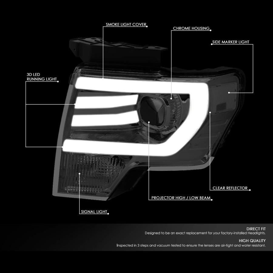 【並行輸入品】DNA MOTORING HL 3D F15009 SM CL1 ペア 3D LED DRL プロジェクターヘッドライトランプセッの画像