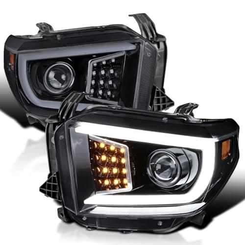 【並行輸入品】Spec D チューニングLEDライトバー 光沢ブラック ハウジング スモークレンズ プロジェクターヘッドライト シーケンシャルLの画像