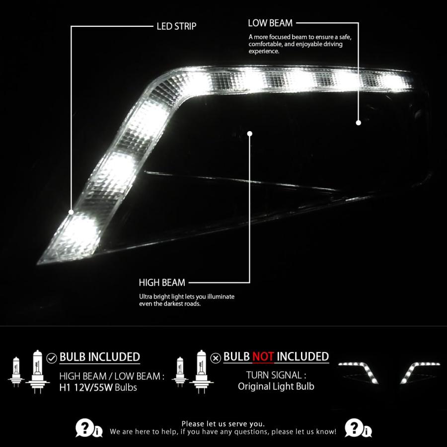 Autozensation フォード フュージョン クリスタルクローム プロジェクターヘッドライト + R8 スタイル LED ス 並行輸入品_3