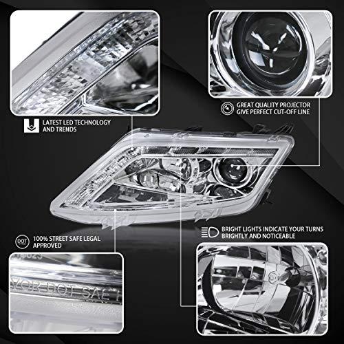 Autozensation フォード フュージョン クリスタルクローム プロジェクターヘッドライト + R8 スタイル LED ス 並行輸入品_7