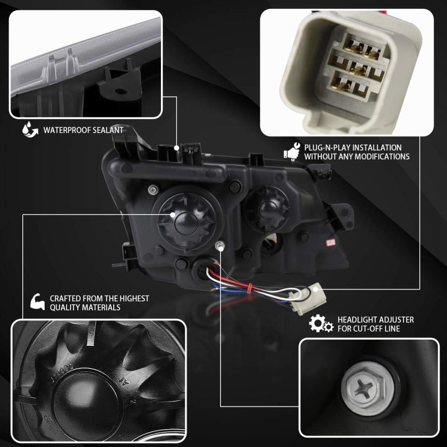 Autozensation フォード フュージョン クリスタルクローム プロジェクターヘッドライト + R8 スタイル LED ス 並行輸入品_9
