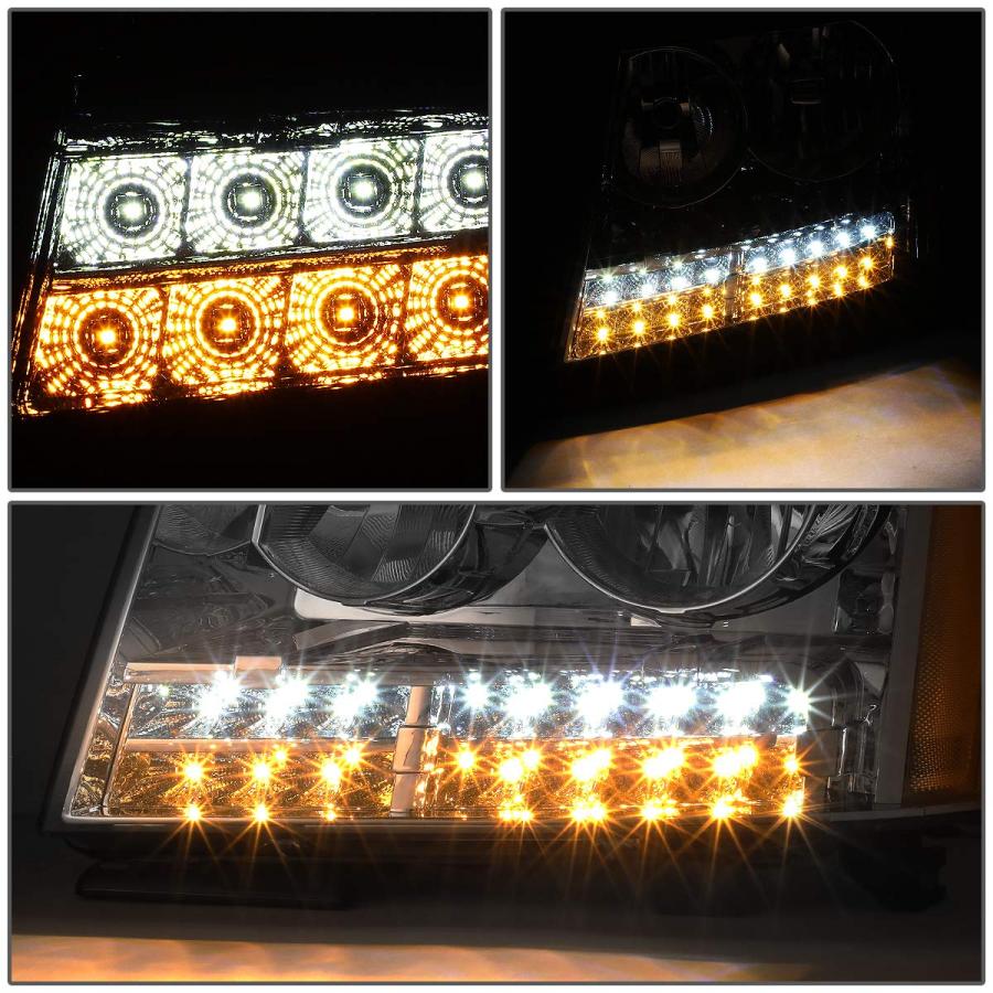 【並行輸入品】DNA Motoring HL LED CSA07 CH AM ペア LED DRL+ウィンカー プロジェクター ヘッドライト ヘの画像
