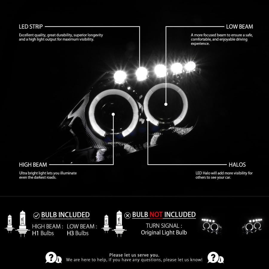 Autozensation 2000 2005 Toyota Celica、左右ペアヘッドランプアセンブリ、デュアルヘイローLED 並行輸入品_3