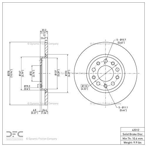 【並行輸入品】Rear Dynamic Friction Company ディスクブレーキローター 600 42012 (1) Dynamicの画像