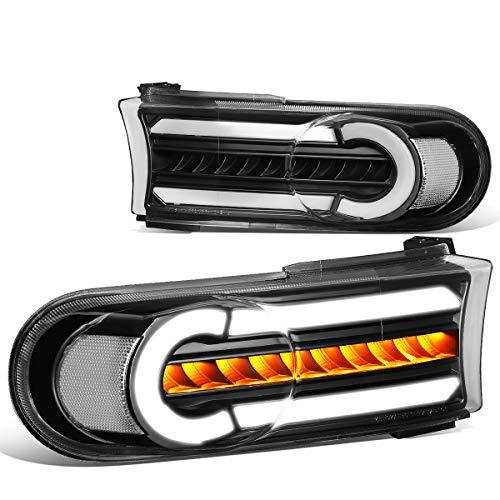【並行輸入品】 Auto Dynasty Pair Black Clear Side LED DRL+Sequential Turn Signaの画像