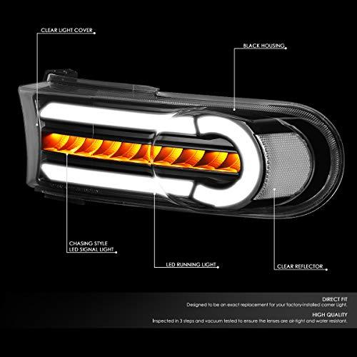 【並行輸入品】 Auto Dynasty Pair Black Clear Side LED DRL+Sequential Turn Signaの画像
