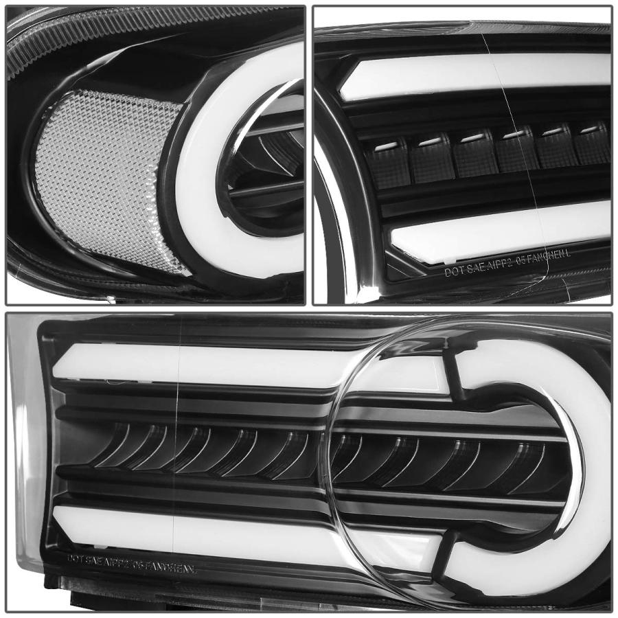【並行輸入品】 Auto Dynasty Pair Black Clear Side LED DRL+Sequential Turn Signaの画像