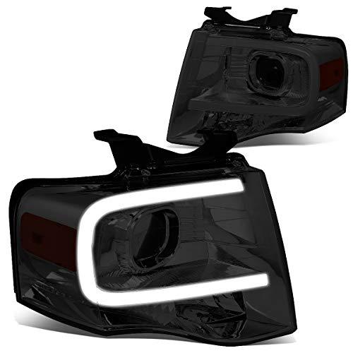 ペア スモークハウジング アンバー コーナー 3D LED DRL プロジェクター ヘッドライト ランプ 交換用 フォード エクス 並行輸入品_1