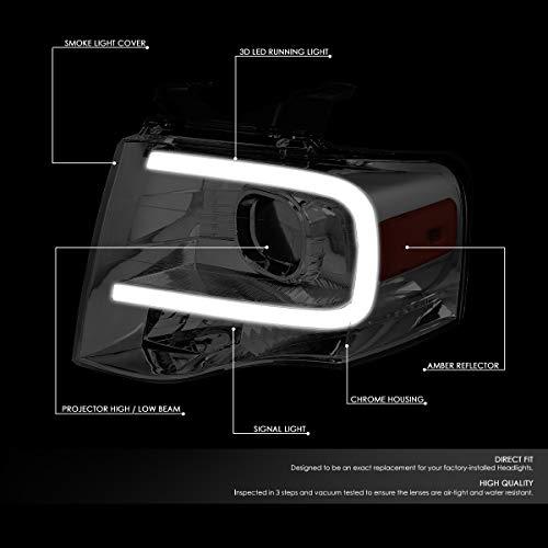 ペア スモークハウジング アンバー コーナー 3D LED DRL プロジェクター ヘッドライト ランプ 交換用 フォード エクス 並行輸入品_4