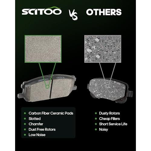 SCITOO セラミックフロントリアディスクブレーキパッドセット 2004 2006 レクサス RX330 2007 2009 レ 並行輸入品