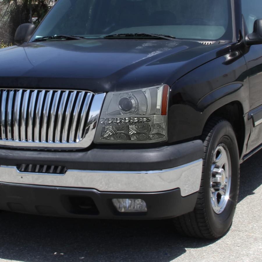 【並行輸入品】Spec D チューニングスモークプロジェクターヘッドライト フロントバンパーランプ 2003 2007 Chevy Silver_3