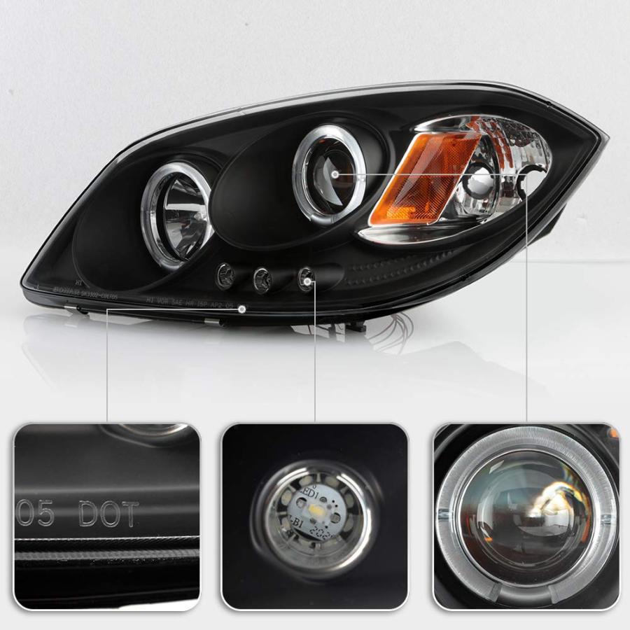 ACANII   For 2005 2010 Chevy Cobalt Pontiac G5 LED Halo Black Pro 並行輸入品の画像