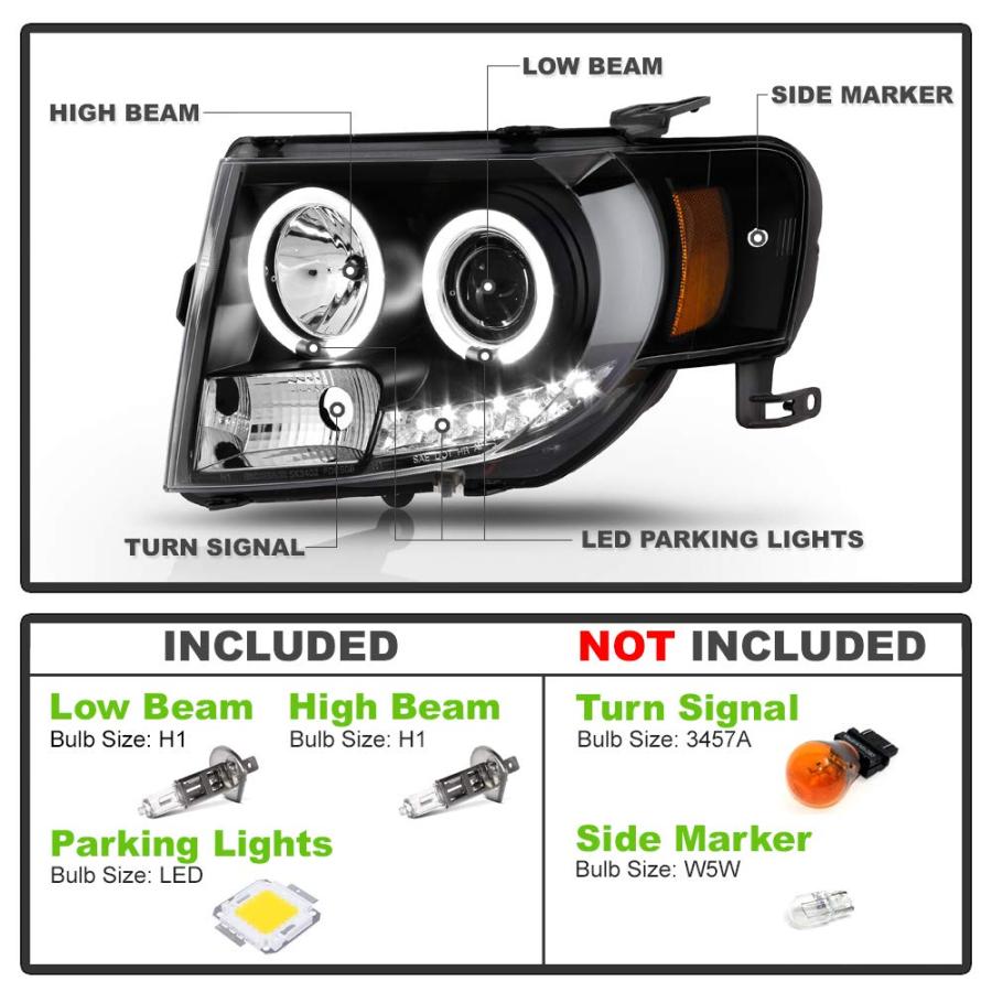 ACANII   For 2008 2012 Ford Escape LED Halo Black Housing Project 並行輸入品の画像