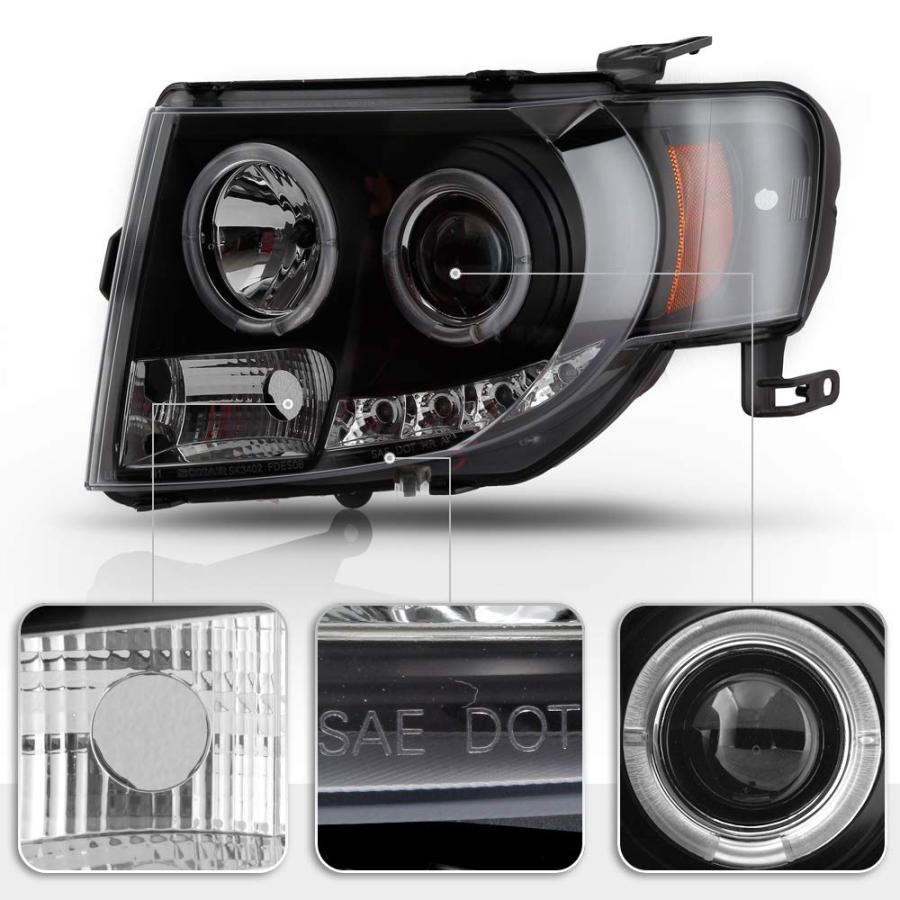 ACANII   For 2008 2012 Ford Escape LED Halo Black Housing Project 並行輸入品の画像
