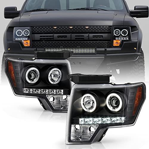 【並行輸入品】ACANII   For 2009 2014 Ford F150 LED Halo Ring Black Housing Projの画像